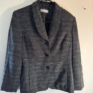 Black and White Structured Blazer with Notched Lapels
